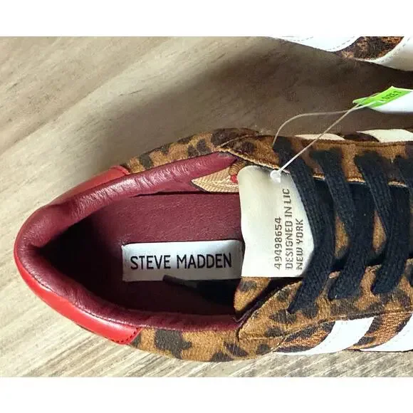 Steve Madden Hudsin Leopard Print Lace-Up Sneakers Women’s Size 7 - Picture 7 of 12